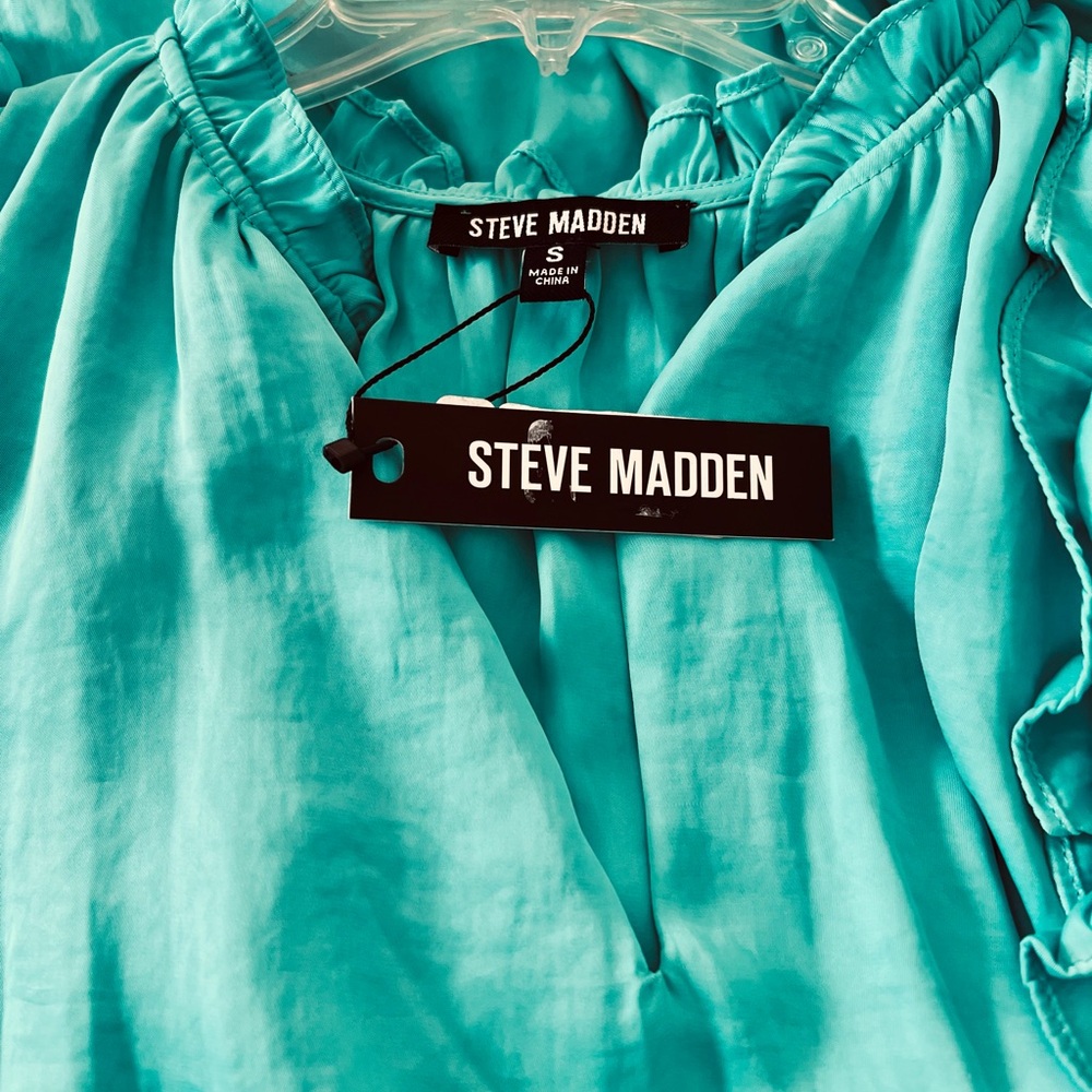 Steve Madden Turquoise Ruffle Mini Dress - Picture 4 of 5